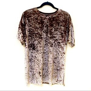 Rose gold, velvet short sleeve top